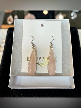 Kinsley Armelle Rose Quartz Silver Ballet Earrings (A573)